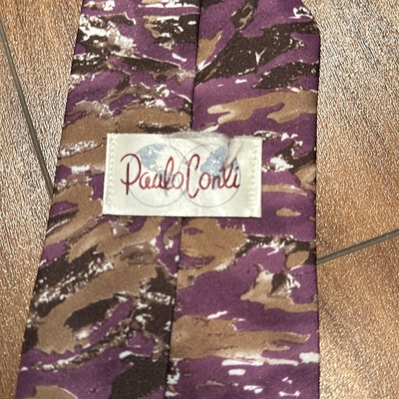 Brown and purple artsy Paulo Conli necktie - Picture 3 of 5